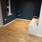 residential garage conversion - bedroom decorated